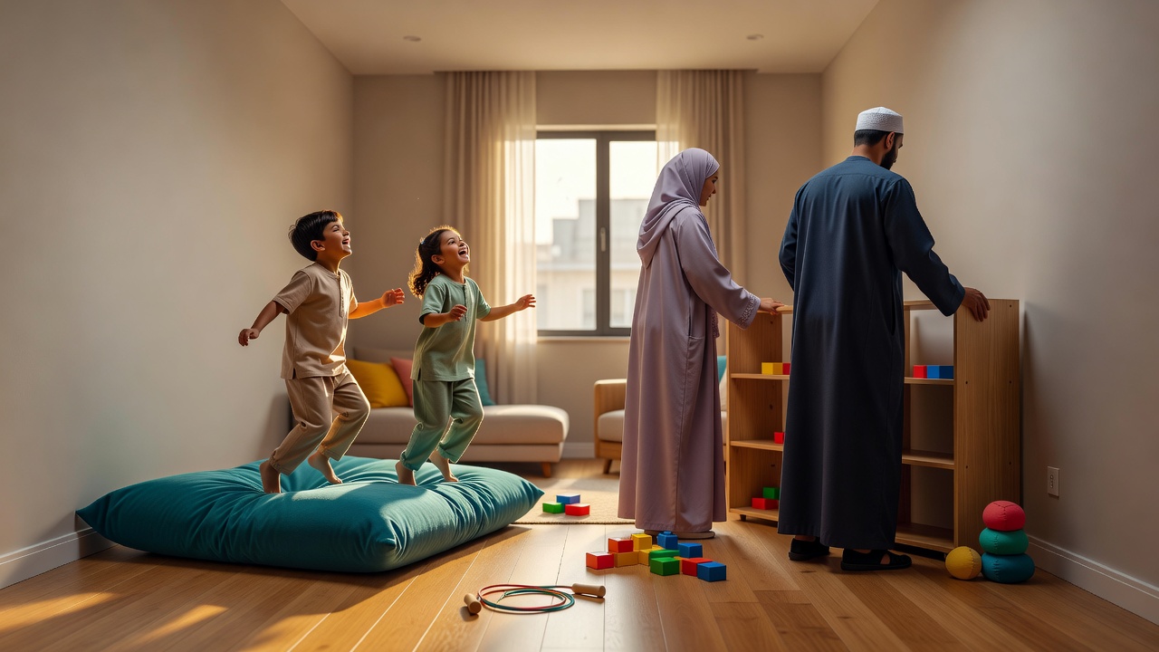 حل النزاعات بين الأطفال من خلال الألعاب الجسدية وإعادة ترتيب البيت