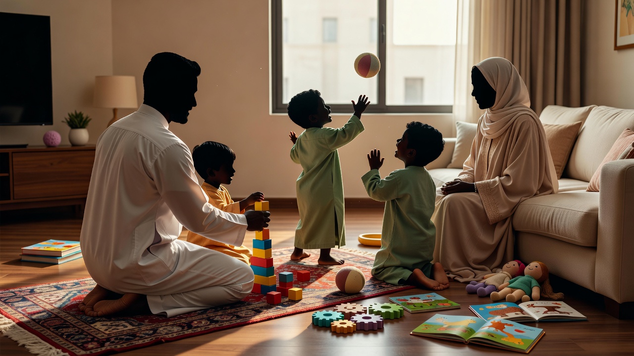 أهمية اللعب والفكاهة في تربية الأطفال: دليل للوالدين المسلمين