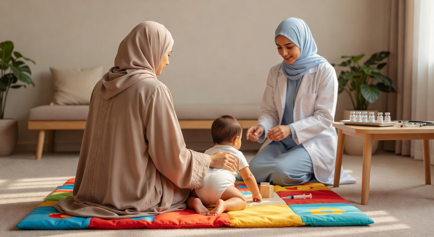 فحوصات طبية وتطعيمات الطفل في مرحلة النمو الحركي: دليل للآباء
