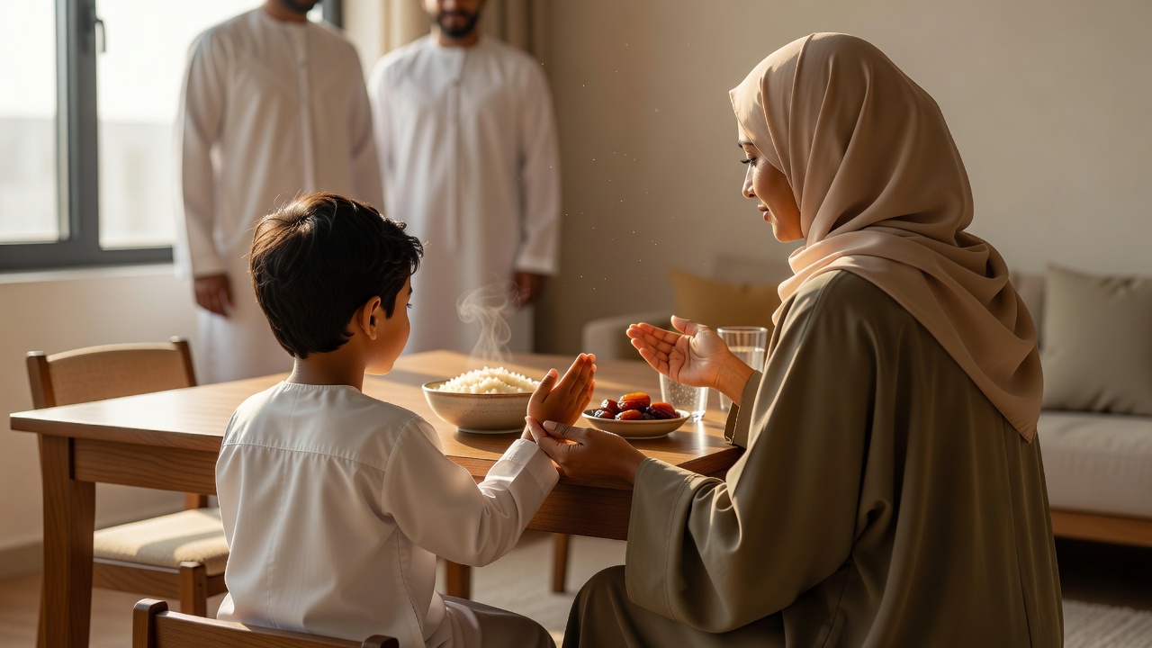 كيف تعلم طفلك شكر الله بعد الطعام: آداب إسلامية بسيطة للأسرة