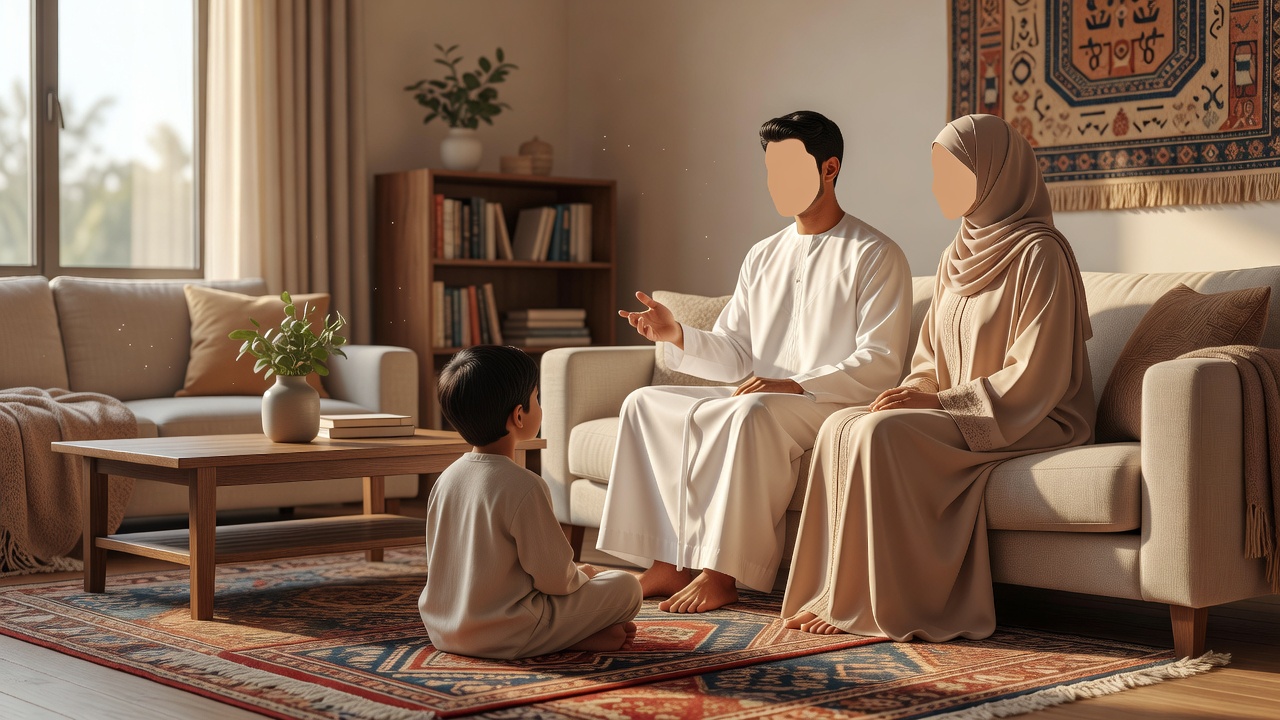 كيف يكون الوالدان قدوة صالحة لطفليهما بضبط اللسان