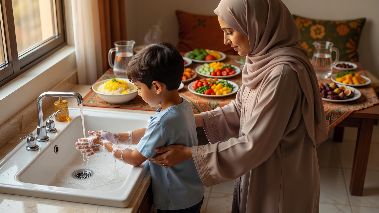 كيف تعود طفلك على غسل اليدين قبل وبعد الأكل بطريقة سهلة وممتعة