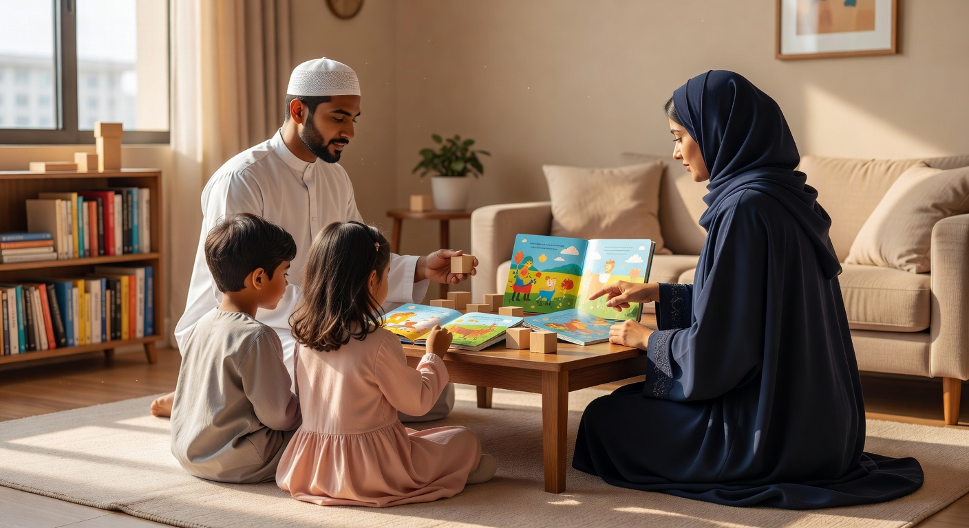 طريقة الأسلوب الأسري لتعليم الأبناء لغتين بطلاقة في المنزل