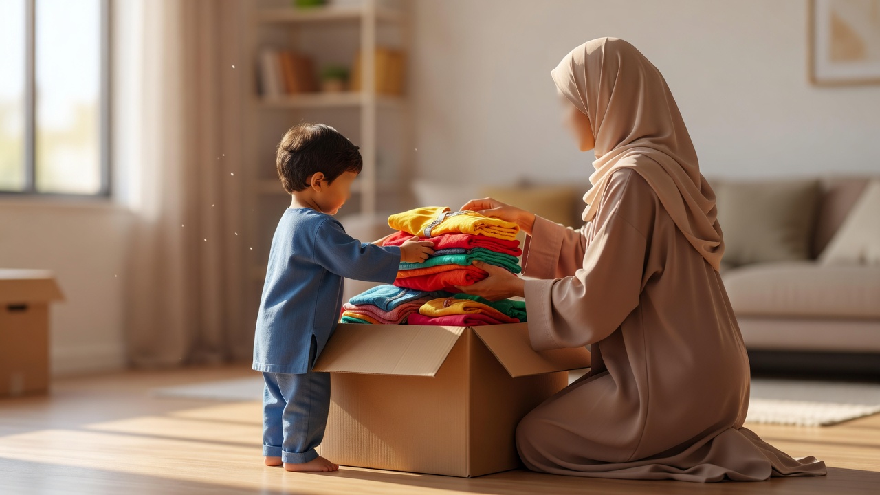 كيف تشجعين طفلكِ على العطاء من خلال التبرع بملابسه