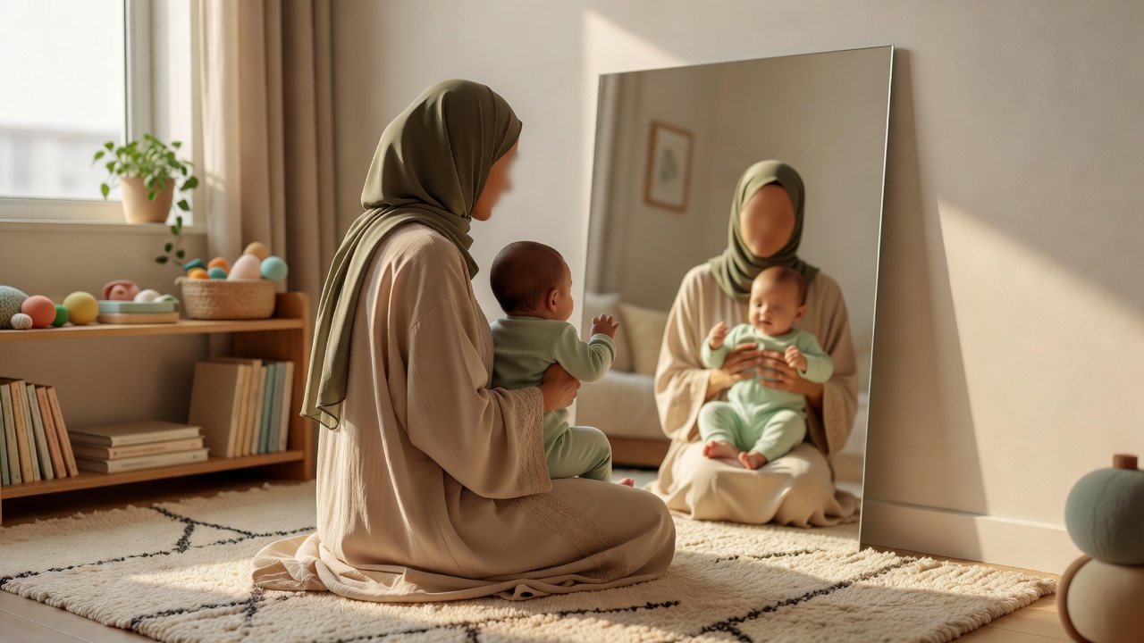 نشاط المرآة مع الرضيع: كيف تدعمين تطوره النفسي بطريقة بسيطة