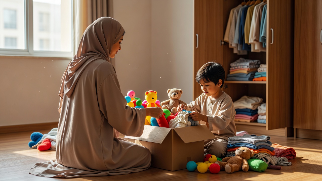 كيف تعلم طفلك العطاء من خلال التبرع بالألعاب والملابس القديمة