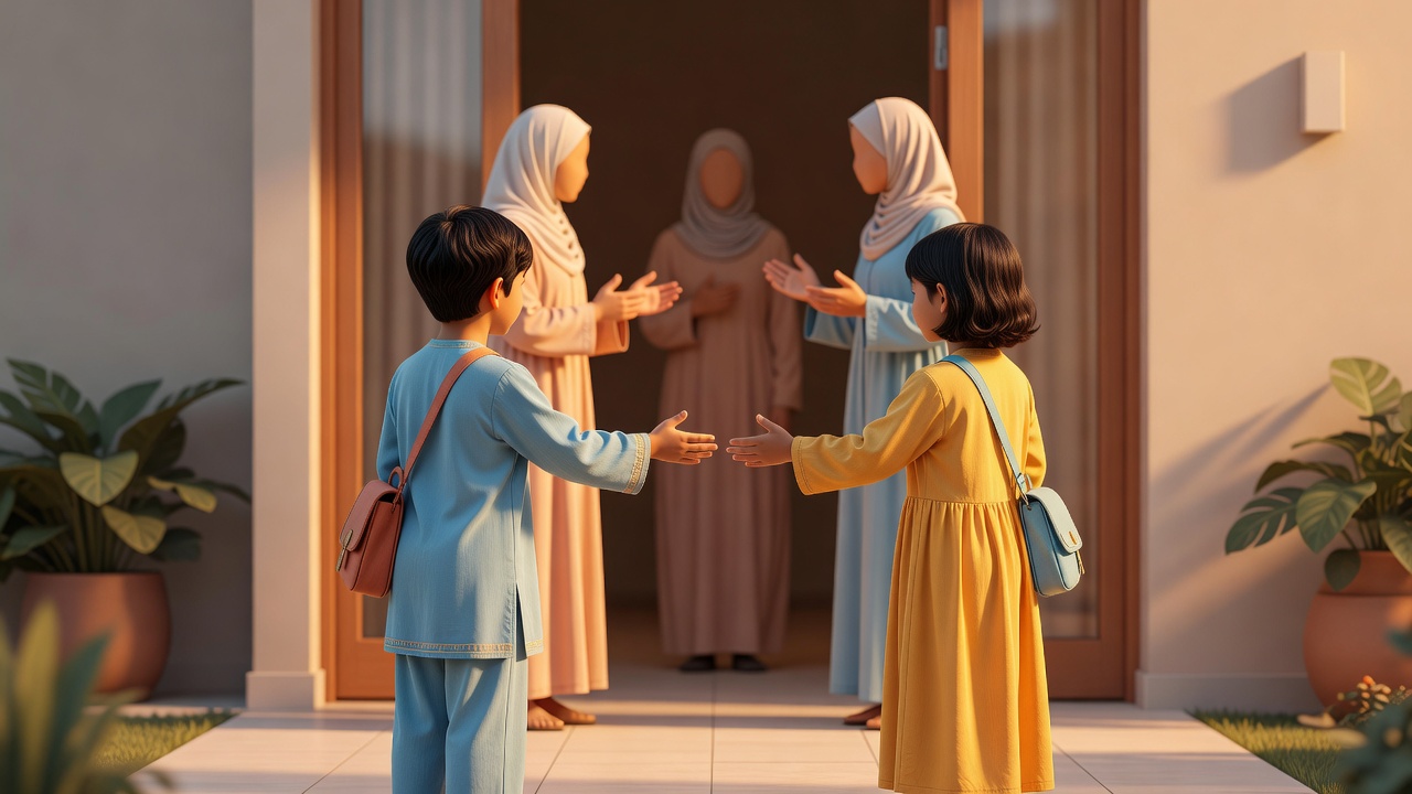 آداب الزيارة عند الرحيل: كيف يتعلم الأطفال الشكر والاحترام في زيارات العائلة