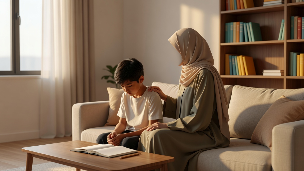 كيف تهدئين خوف طفلك من الفشل وتعززين التزامه بالمبادئ الإسلامية