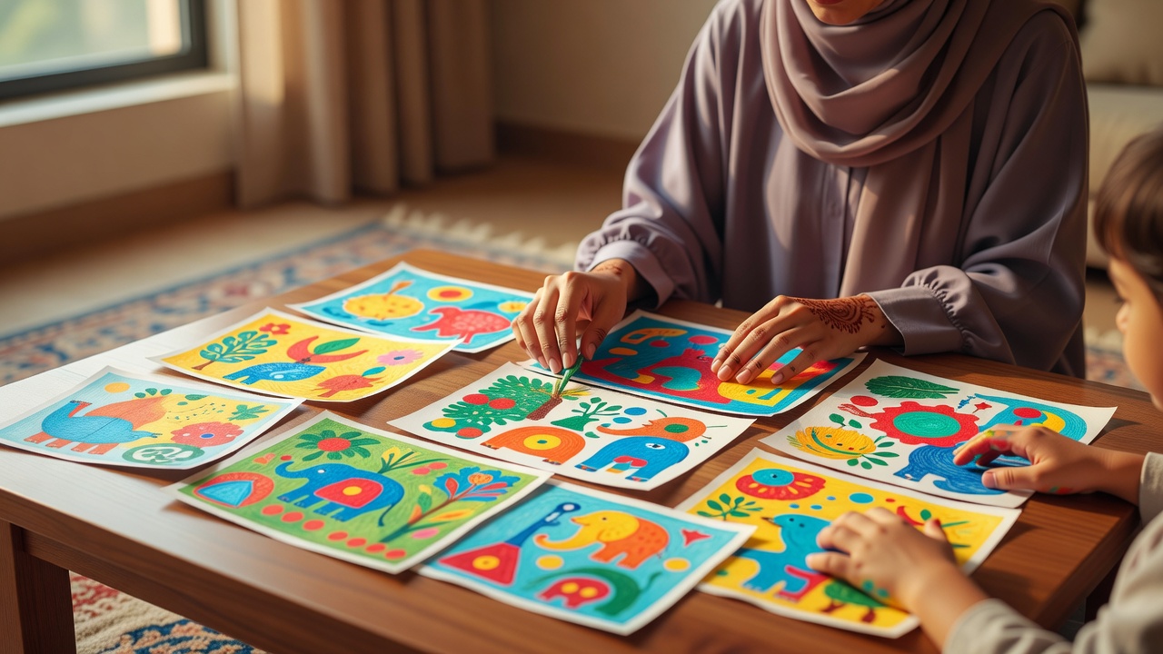 تعزيز حفظ الدروس لدى الأطفال بالألوان والرسومات الملونة