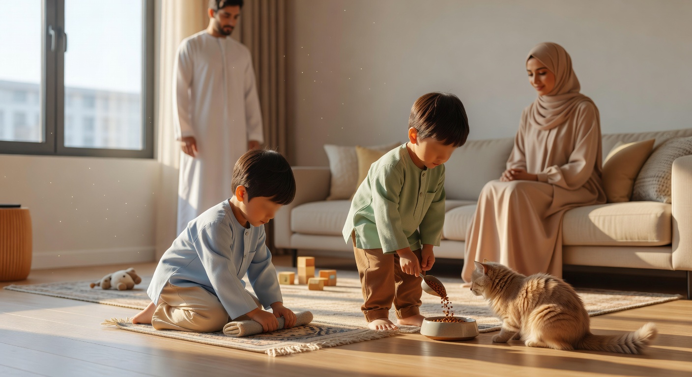 كيف يساعد الأطفال في سن الحضانة في ترتيب الأسرة وإطعام الحيوانات الأليفة لتعزيز الانضباط