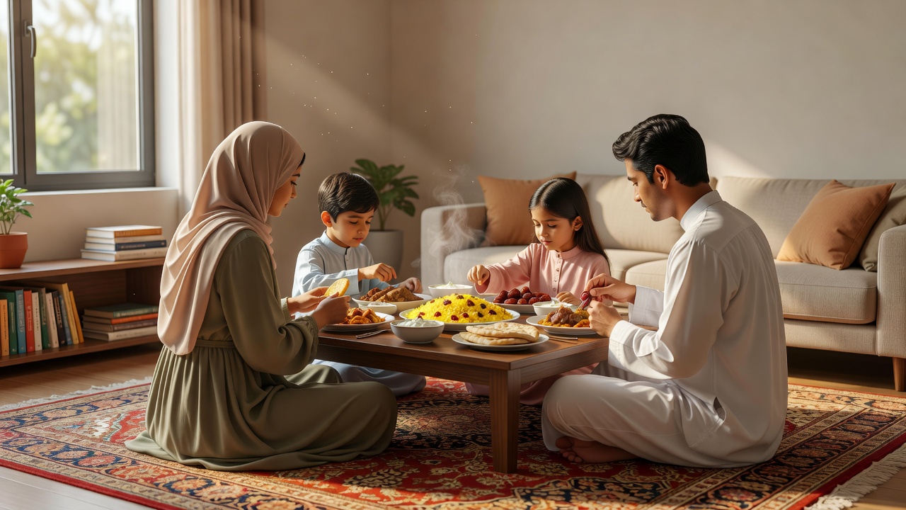 آداب الأكل باليد اليمنى ومن ما يليك لتربية أطفالكم على السنة