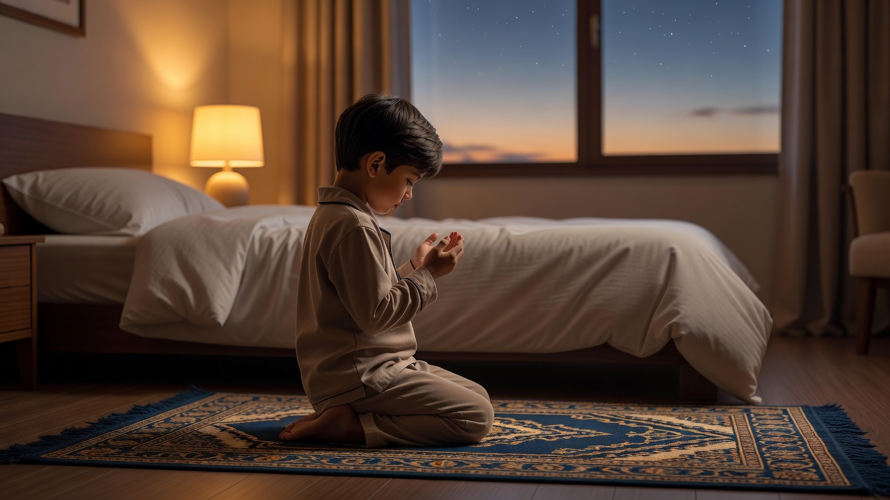 كيف يساعد الدعاء قبل النوم والاستيقاظ طفلك على التحكم في انفعالاته