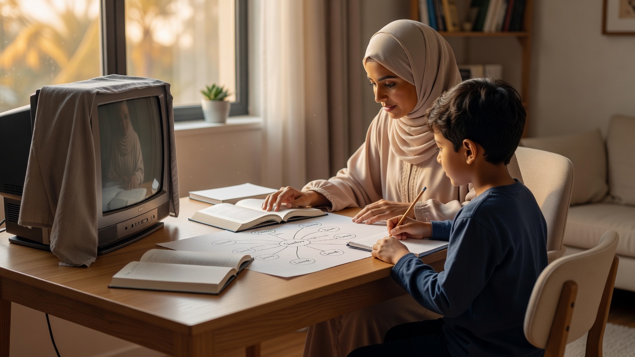 كيفية تعزيز الاعتماد على النفس في الدراسة لدى طفلكِ من خلال تقليل التلفزيون وطرح الأسئلة الذكية
