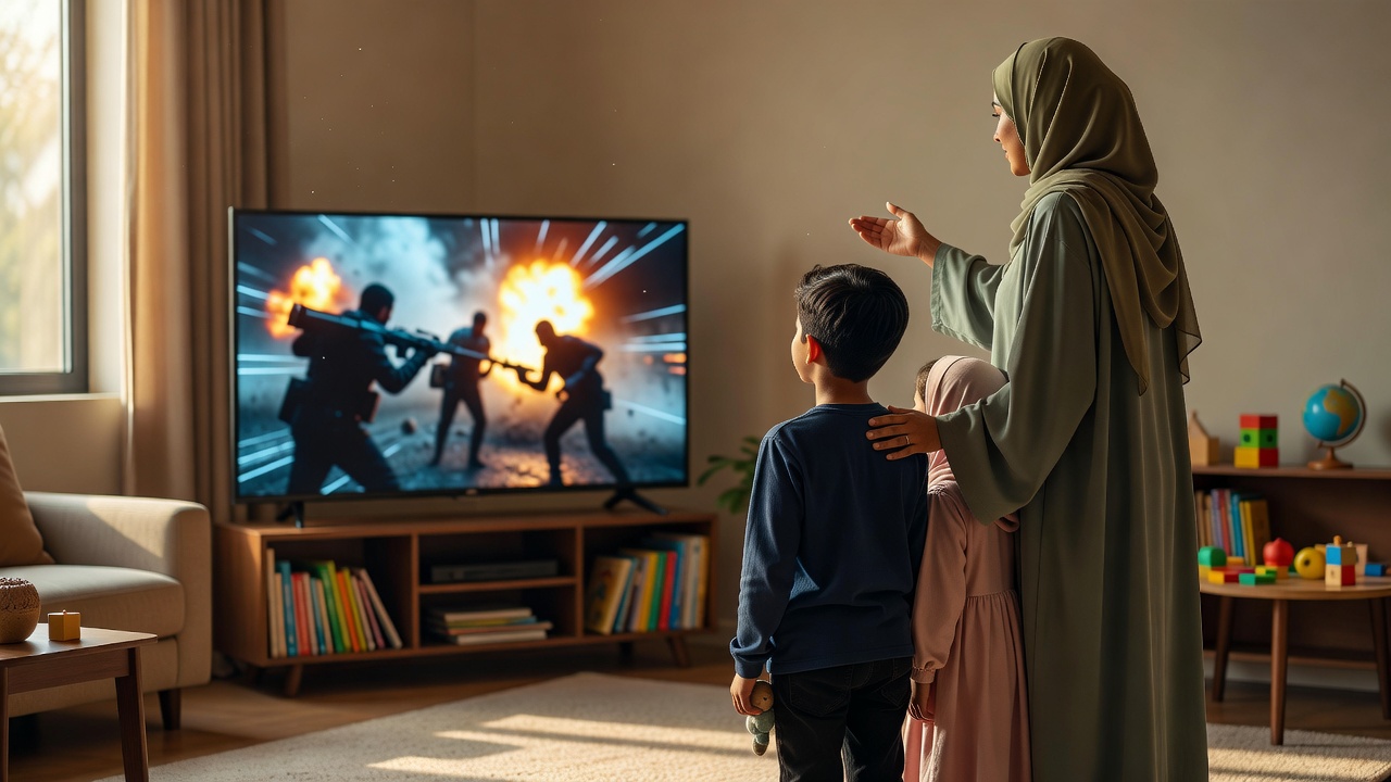 كيف تدير الأم العنف في التلفزيون لحماية أطفالها من الأخطاء التربوية