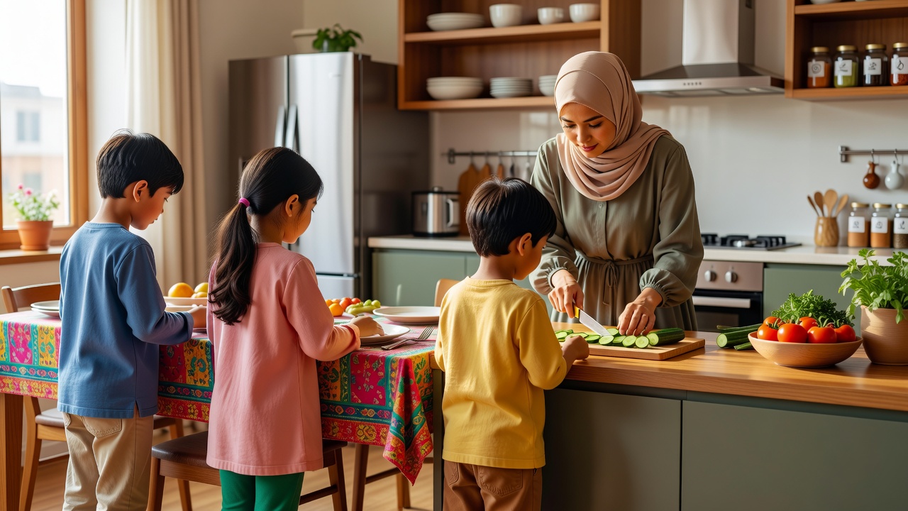 كيف يساعد الأطفال في سن المدرسة الابتدائية في إعداد الطاولة وطهي الطعام لتعزيز الانضباط